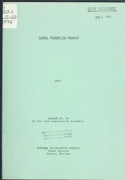 Cover of School foundation program by Montana. Legislative Assembly. Legislative Council.