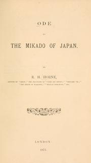 Front cover of Ode to the Mikado of Japan by Richard Henry Horne