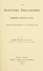 Cover of The Scottish philosophy by McCosh, James