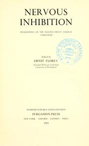 Front cover of Nervous inhibition by International Symposium on Nervous Inhibition (2nd 1960 Friday Harbor, Wash.)