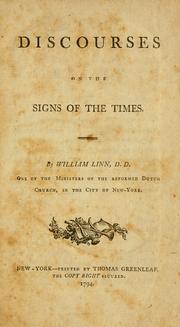Cover of Discourses on the signs of the times by Linn, William