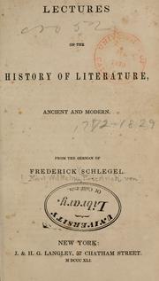 Cover of Geschichte der alten und neuen Literatur. by Friedrich von Schlegel