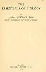 Front cover of The essentials of biology by James Johnstone