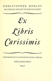 Cover of Ex libris carissimis by Christopher Morley