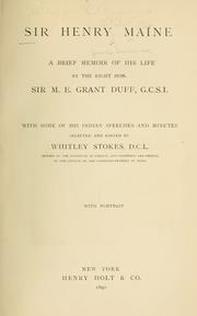 Front cover of Sir Henry Maine by Henry James Sumner Maine