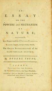 Front cover of An essay on the powers and mechanism of nature by Robert Young