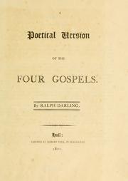 Front cover of A poetical version of the four Gospels by Ralph Darling