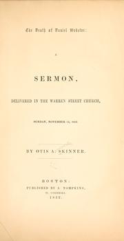Front cover of The death of Daniel Webster by Otis A. Skinner