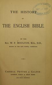 Front cover of History of the English Bible by W. F. Moulton