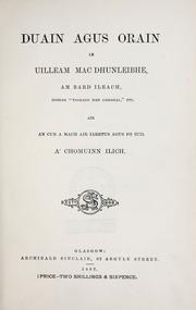 Front cover of Duain agus orain le Uilleam Mac Dhunleibhe by Uilleam Mac Dhunleibhe