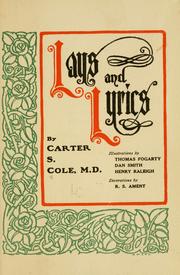 Front cover of Lays and lyrics by Carter S. Cole