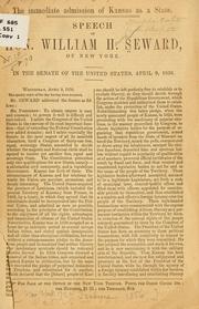 Front cover of The immediate admission of Kansas as a state by William Henry Seward