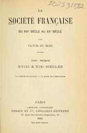 Front cover of La société française du XVIe siècle au XXe siècle by Victor Du Bled