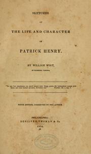 Front cover of Sketches of the life and character of Patrick Henry by Wirt, William