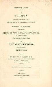 Cover of A plea for Africa by Edward Dorr Griffin
