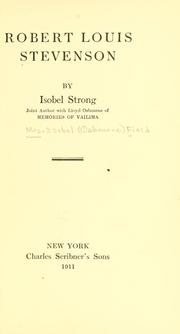 Cover of Robert Louis Stevenson by Isobel Field