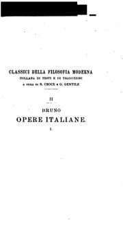 Front cover of Opere italiane by Giordano Bruno