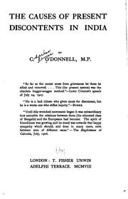 Front cover of The causes of present discontent in India by C. J. O'Donnell