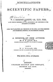Front cover of Miscellaneous scientific papers by William John Macquorn Rankine