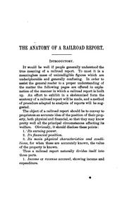 Front cover of The anatomy of a railroad report by Woodlock, Thomas F.