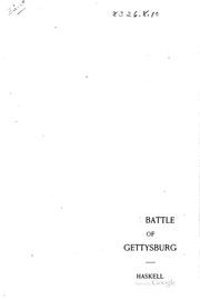 Front cover of The Battle of Gettysburg by Franklin Aretas Haskell