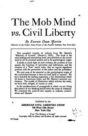 Front cover of The mob mind vs. civil liberty by Everett Dean Martin