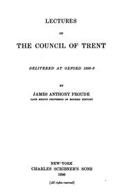 Cover of Lectures on the Council of Trent by James Anthony Froude