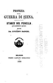 Front cover of Profezia sulla guerra di Siena by Silvestro Cartaio.