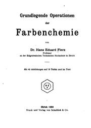 Cover of Grundlegende Operationen der Farbenchemie by Fierz-David, Hans Eduard