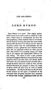 Front cover of Life and genius of Lord Byron by Gordon, Cosmo Sir