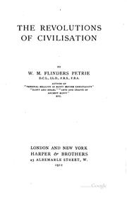 Cover of The revolutions of civilisation by W. M. Flinders Petrie