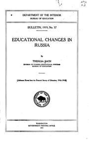 Cover of Educational changes in Russia by Theresa Bach