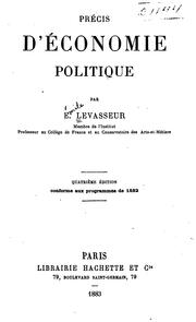 Front cover of Précis d'économie politique by Levasseur, Emile