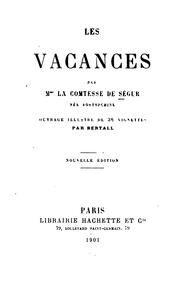 Front cover of Les vacances by Sophie, comtesse de Ségur