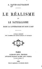 Front cover of Le réalisme et le naturalisme dans la littérature et dans l'art by A. David-Sauvageot