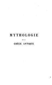 Front cover of Mythologie de la Grèce antique by Decharme, Paul