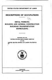 Cover of Descriptions of occupations by United States. Bureau of Labor Statistics.