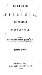 Cover of Sketches of Virginia by William Henry Foote