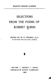 Front cover of Selections from the poems of Robert Burns by Robert Burns