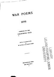 Front cover of War Poems 1898 by California Club
