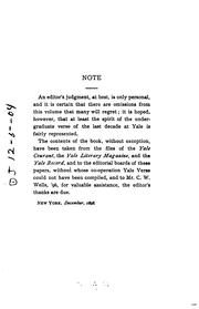Front cover of Yale verse by Charles Edmund Merrill