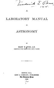 Front cover of A laboratory manual in astronomy by Mary E. Byrd