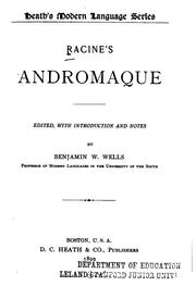 Front cover of Racine's Andromaque by Jean Racine