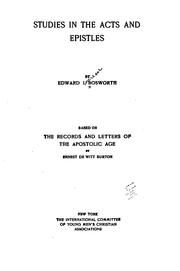 Front cover of Studies in the Acts and Epistles by Edward Increase Bosworth