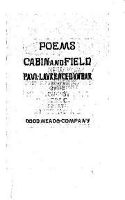Cover of Poems of cabin and field by Paul Laurence Dunbar