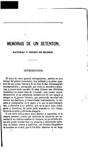 Cover of Memorias de un setentón by Ramón de Mesonero Romanos
