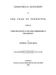 Cover of Report on the Teneriffe astronomical experiment of 1856 by C. Piazzi Smyth