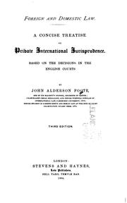 Front cover of Foreign and domestic law by John Alderson Foote