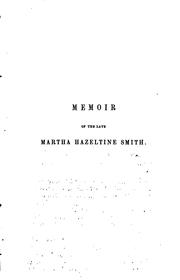 Front cover of Memoir of the late Martha Hazeltine Smith by Sarah Sleeper