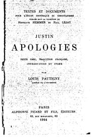 Cover of Apologies by Justin Martyr, Saint